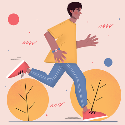 Running man character design commercial illustration design digital art flat illustration illustration procreate