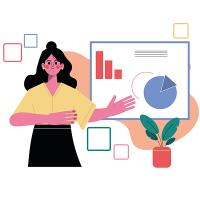 businesswoman branding character design commercial illustration design digital art flat illustration illustration vector