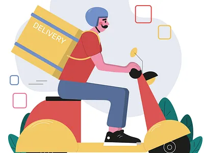 Delivery guy branding character design commercial illustration design digital art flat illustration illustration vector