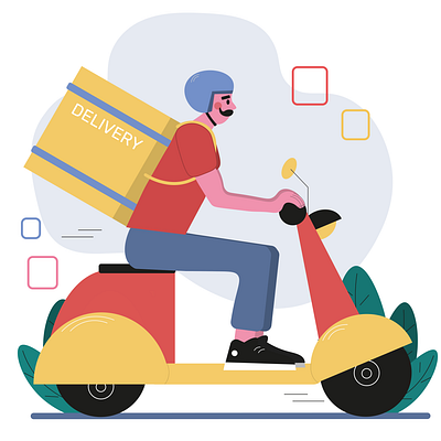 Delivery guy branding character design commercial illustration design digital art flat illustration illustration vector