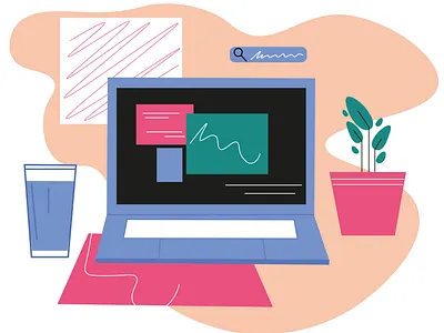 Cozy laptop branding character design commercial illustration design digital art flat illustration illustration vector