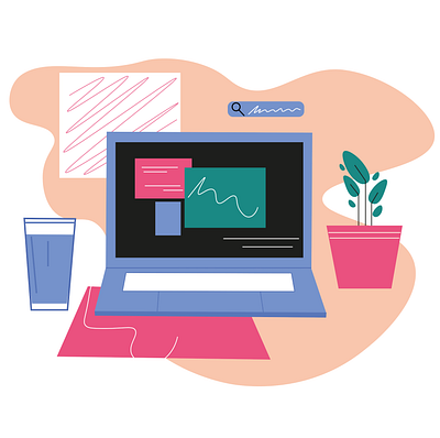 Cozy laptop branding character design commercial illustration design digital art flat illustration illustration vector
