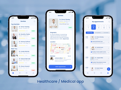 Healthcare / Medical mobile app app blue branding care clinic concept dentist design designercyprus designerminsk doctor health hospital md medical medicine mobileapp ui uidesigner ux