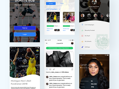 Social Fundraising platform - DonatePlus app applications charitable charity design friends fundraising platform social social network