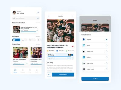 DonatePlus - Social Fundraising platform applications design donation friend friends fundraising funds help platform social social network ui