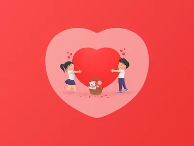 Happy Valentine Day... 14 february cartoon cartoon character couple cute cartoon cute couple graphic design illustration love mdtaslimuddinsakib valentine valentines day valentines day illustration