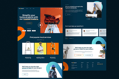 Digital Trader Platform Website Homepage Design branding builder dark digital diy graphics homepage landingpage navyblue orange trader ui ux website