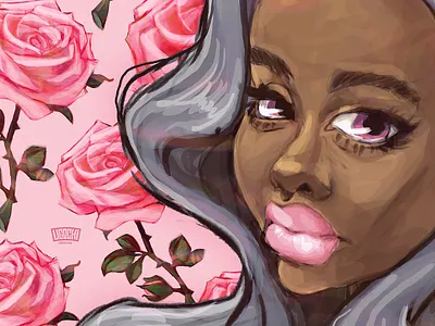 54854497 flowers illustration pink roses