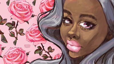 54854497 flowers illustration pink roses