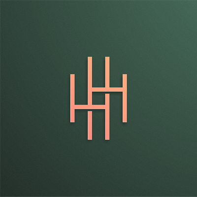 HH logo monogram in color app icon branding design flat hh icon illustration initial logo monogram simple logo