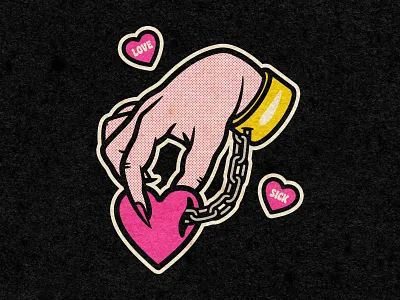 LOVE SICK - VALENTINE'S DAY POST adobeillustrator artistsoninstagram branding design designbrew graphic design illustration illustrationoftheday logo love lovesick lowbrowart papajart valentinesday vector