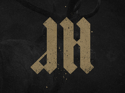 JH Initials blackletter branding font logo mark stamp texture type