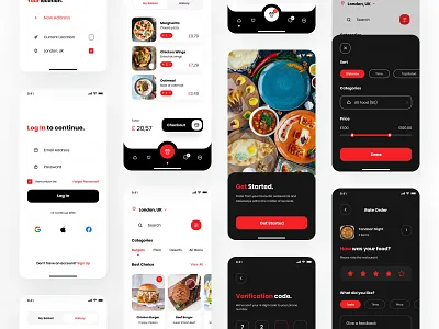 Food Delivery - App UI Kit #01 app app design delivery delivery app food food app food delivery food delivery app food delivery service kit minimal mobile app mobile design ui ui kit