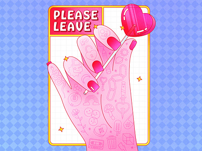 Please Leave Valentine bad girls club colorful design flat girls girls club graphic design hand illustration illustrator lollipop love lovesick outline tattoo tattoo design texture valentine valentines day vector