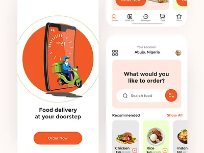 A Food delivery App app design illustration ui ux