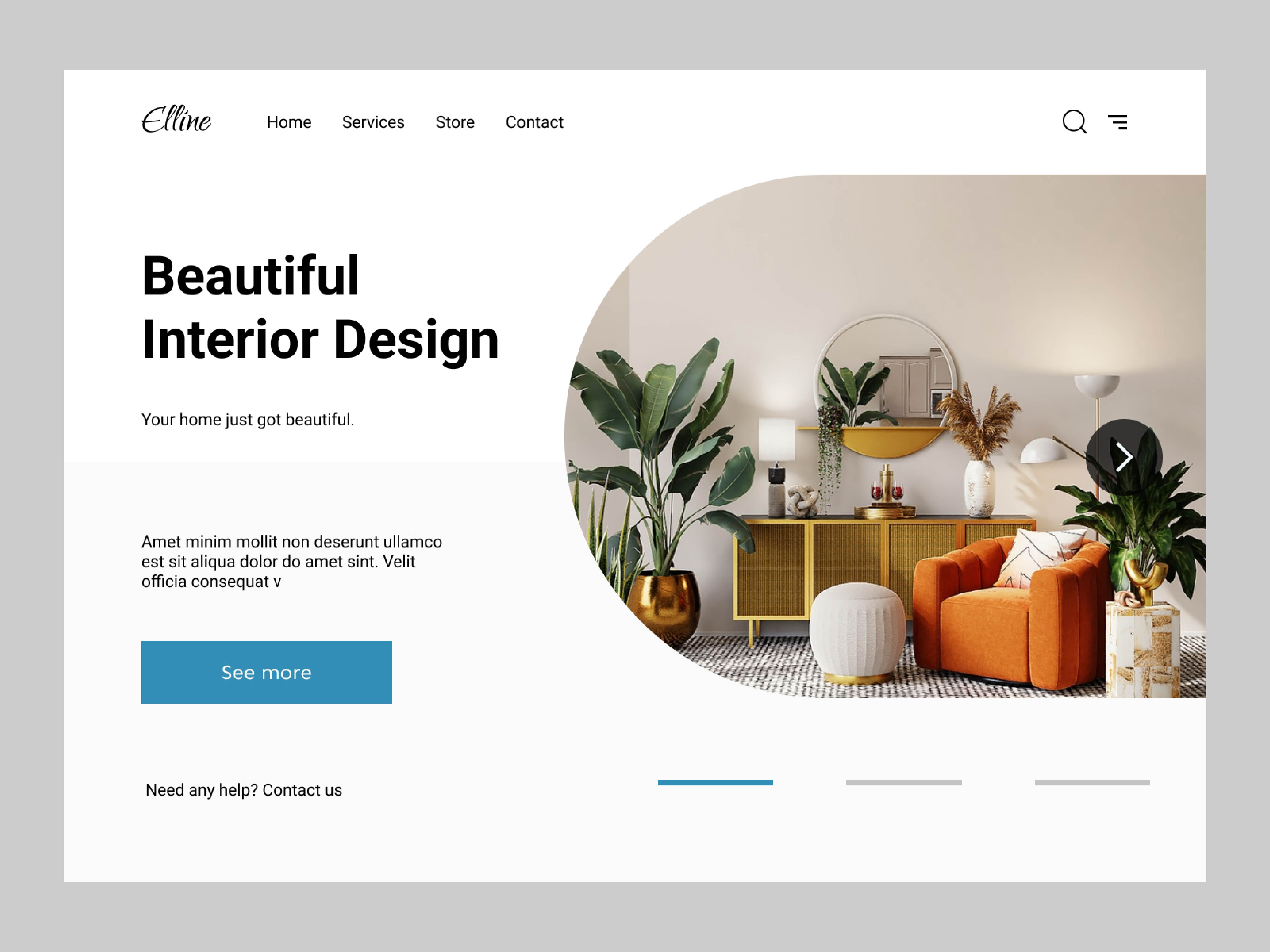 Example of Interior Website UI Concept