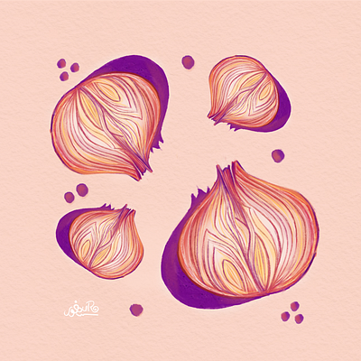 Onions in Purple art direction design graphic design illustration instagram stickers vector