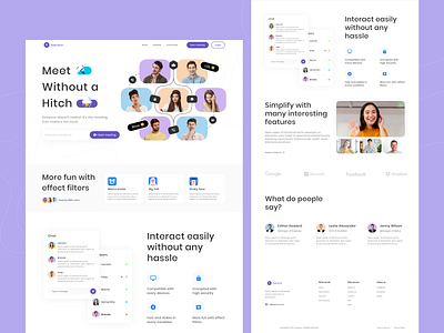 Kepripun - Virtual meeting landing page activity app clean collaboration colorful conference design digital fun header illustration landing page meting minimal platform ui ux virtual virtual meeting website