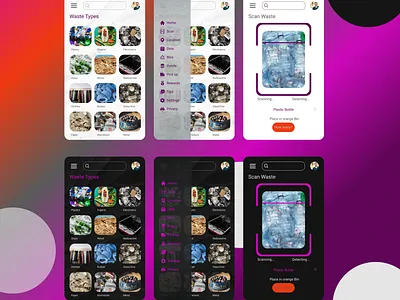 Recycling Waste App mobile design product design recycling app ui waste management app ui