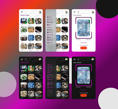 Recycling Waste App mobile design product design recycling app ui waste management app ui