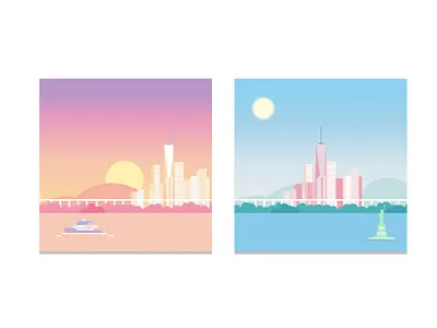 Pastel City design graphic design illustration new york city visual visual design