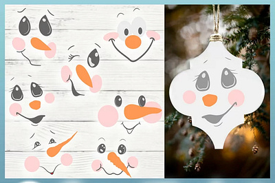 Snowman Face Bundle SVG Dxf Eps Png PDF Files for Cricut 3d animation branding graphic design logo motion graphics ui