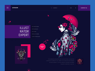 Freelance Illustrator Designer Landing Page about freelancer homepage landing landingpage portfolio web webpage website