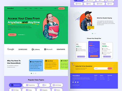 HeavenBook E-Learning Website Design elearning header herosection learning mobile mobileview responsive student study ui uiux web webpage website