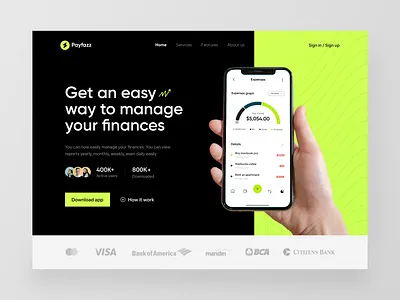 Payfazz - Money Management Website clean finance fintech fintech website hero section landing page money management saas saas website uiux wallet wallet website web web design website