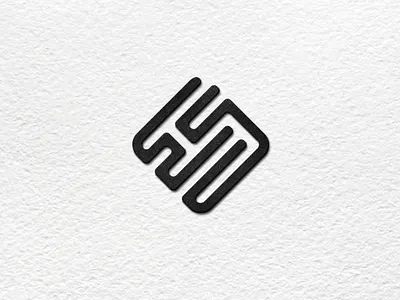 W+S monogram art branding clean design flat graphic design logo
