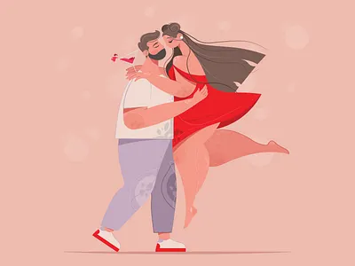 Valentine♥️ 2d illustration hug illustration love relationship valentines wine