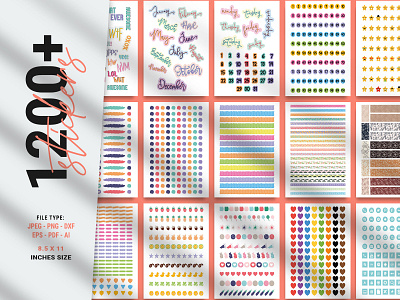 Planner Stickers app branding design graphic design icon illustration logo stickers typography ui ux vector