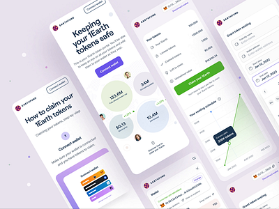 dApps: Partner Portal for EarthFund app calendar chart clean dapps dashboard dropdown earthfund illustration minimal mobile mobile app responsive ui ui design ux ux design wallet web app web design