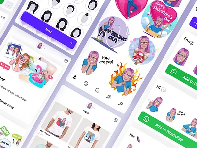 Sticker APP UI Design ai mobile ui design product design sticker ui ui ux design visual design