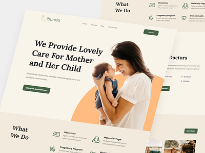 Ibunda - Maternity Landing Page children doctor health landing landing page maternity medical mother pregnancy ui website