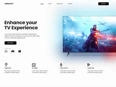 TV led experience shop design ui ux web