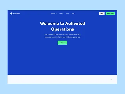 Avenue, B2B Event Monitoring. Landing page overview. b2b b2b incident response tool digital product jamstack landing page marketing website operations teams product illustration product website saas design saas product website website design
