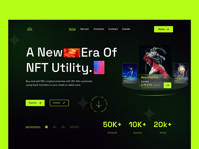 NFT Marketplace Web 3d app blockchain branding crypto cryptoart cryptocurrency dark design ethereum futuristic glassmorphism illustration logo nft nft design