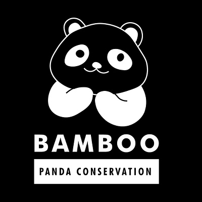 Bamboo Panda Conservation black and white branding design icon illustration logo minimal vector