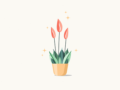 House plant growing animation animation design flat flower graphic design growing illustration leaf leaves minimal motion motion graphics nature plant pot анимация растение