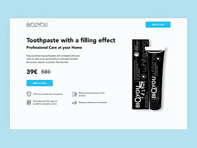 Product Landing page design cosmetics design landing page minimal toothpaste ui design ux ux design