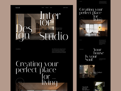 Konek - Interior Design Studio Website design grid interior interior deisgn interior studio landing luxary minimal promo promo website ui ux web web design website website deisgn