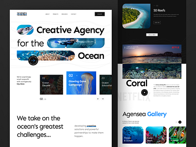 The Agensea - Creative Agency Landing Page agency campaign charity creative creative agency digital agency donation fundraise homepage landing page minimal ocean sea startup ui uiux ux web design website