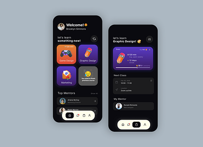 TutorSphere — Learning Made Simple 🎓 dark mode dark ui dashboard ui education app figma design ios app learning platform mentor platform minimal design mobile app mobile interface product design tutor app ui design user interface widget design