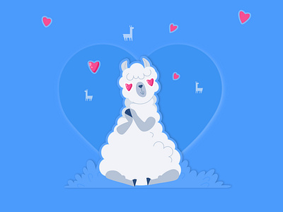 Alpaca love alpaca heart illustration love st. valentines day.