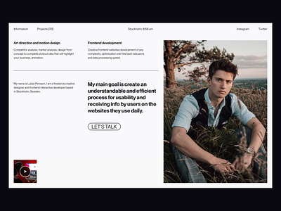 Lukas Persson 2022 trends art direction clean creative design folio folio website frontend developer personal personal website porfolio portfolio website typo typography ui ui elements uidesign ux web web design