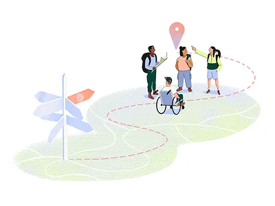 Peoplism - The Journey character design design diversity editorial art graphic design illustration illustrator inclusion photoshop