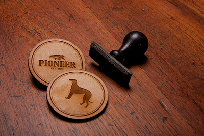 Pioneer Branding greyhound historic logo serif