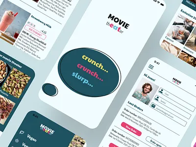🎭 Movie theater app 🎬 🍿 draw figma firma design google certificate snack app snack ordering app ui ux ux design ux designer