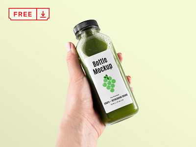Free Healthy Bottle Mockup bottle branding design download free freebie healthy identity logo mockup mockups plastic bottle psd template typography
